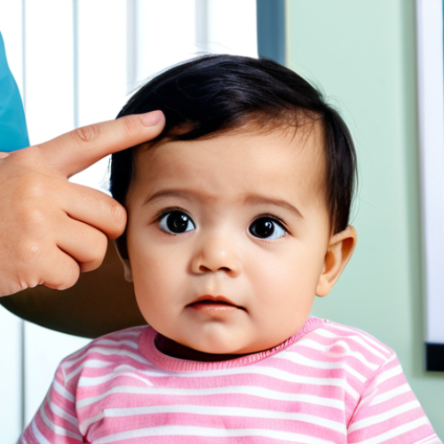 Baby Eye Checkup**

A baby having their eyes examined by a doctor in a brightly lit, family-friendly clinic. The baby is fully clothed in comfortable, age-appropriate attire. The doctor is professional and reassuring. Background includes eye charts and medical equipment. Safe for work, appropriate content, perfect anatomy, correct proportions, professional, well-formed hands, proper finger count, natural body proportions, modest.

**