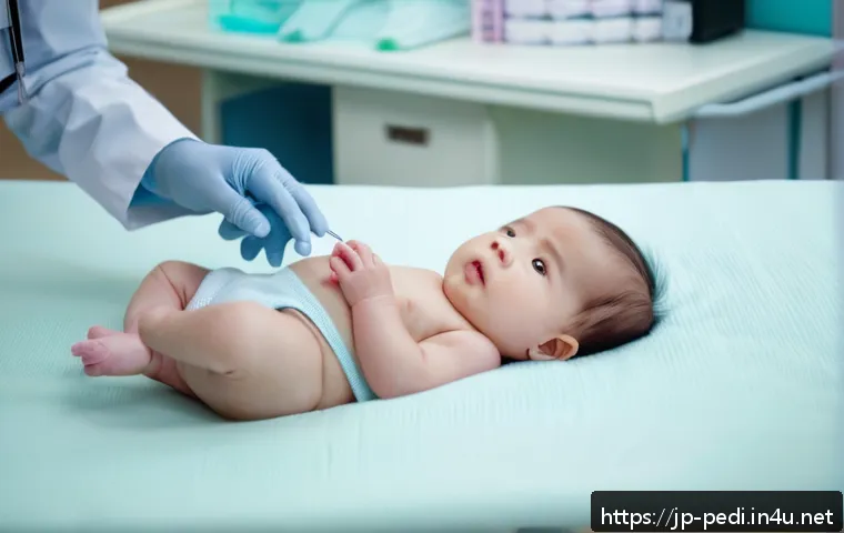 영유아 식이 알레르기 검사 비용 비교 - A gentle scene showing a baby wearing a diaper sitting calmly on a soft blanket in a bright, modern ...